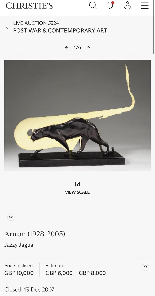 Fernandez Arman (1928-2005) - Sculpture, Jazzy Jaguar - 66 cm - Bronze, Metal - 2004-photo-6