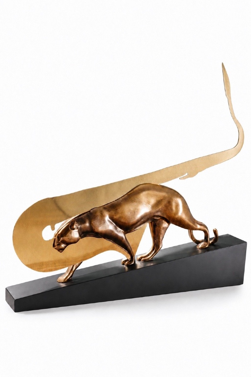 Fernandez Arman (1928-2005) - Sculpture, Jazzy Jaguar - 66 cm - Bronze, Metal - 2004
