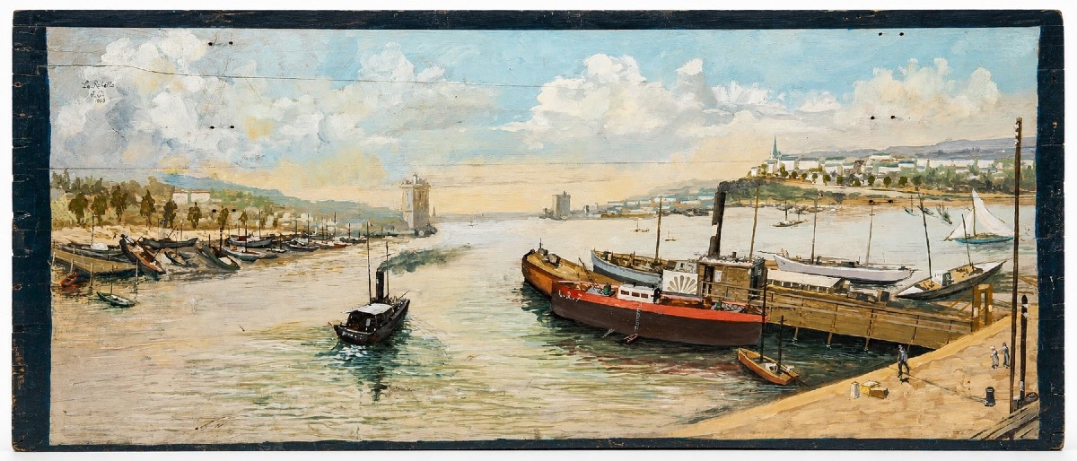 Coffre/Malle de peinte  a Décor de Marine  par A. Dubois – Memories of trips - 1897–1907-photo-4
