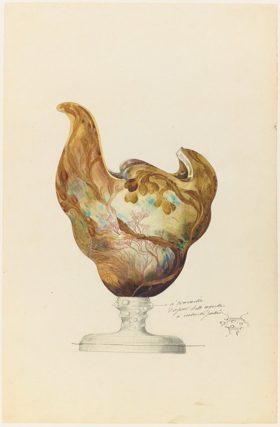Émile Gallé - Vase  en verre multicouche dégagé à l’acide à décor d’algues marines - vers 1900-photo-3