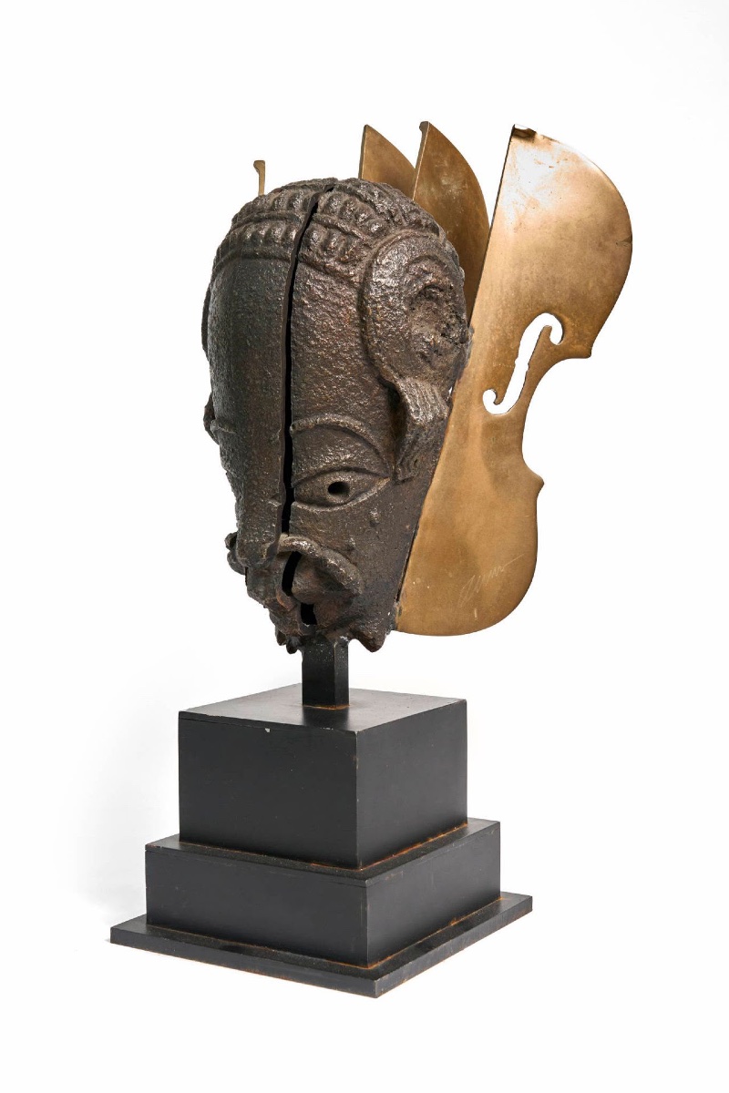 Fernandez Arman, Bronze, 51 Cm,  Tête Nok, 2002-photo-2