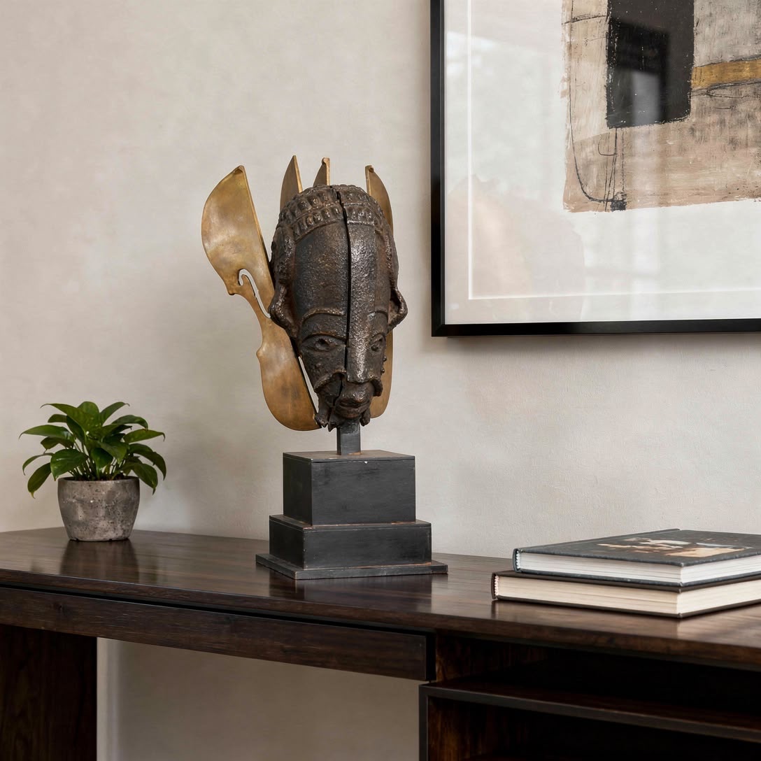 Fernandez Arman, Bronze, 51 Cm,  Tête Nok, 2002-photo-2