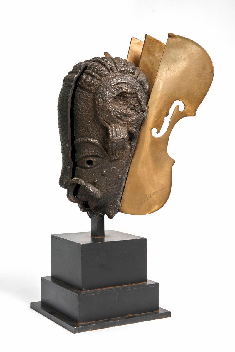 Fernandez Arman, Bronze, 51 Cm,  Tête Nok, 2002