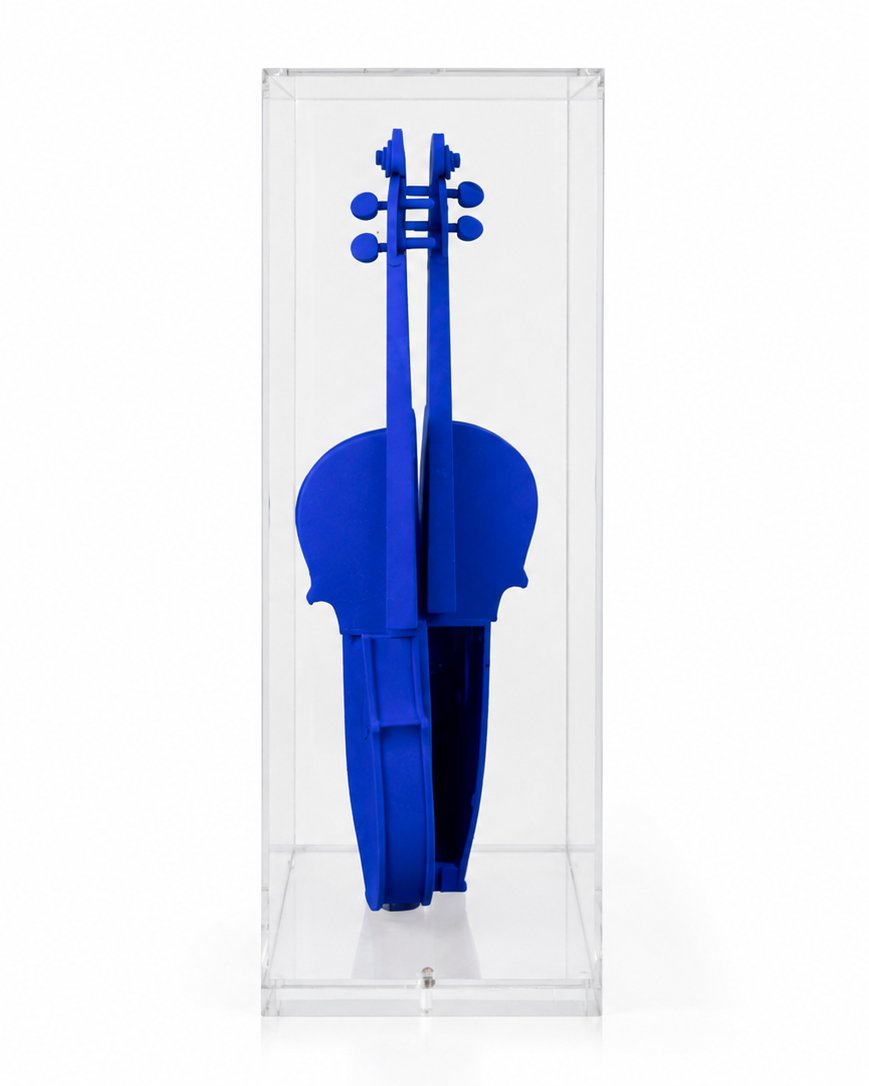 Arman – Homage To Yves Klein, 1993 – Ikb Violin Under Plexiglas – Hc 3/14-photo-4