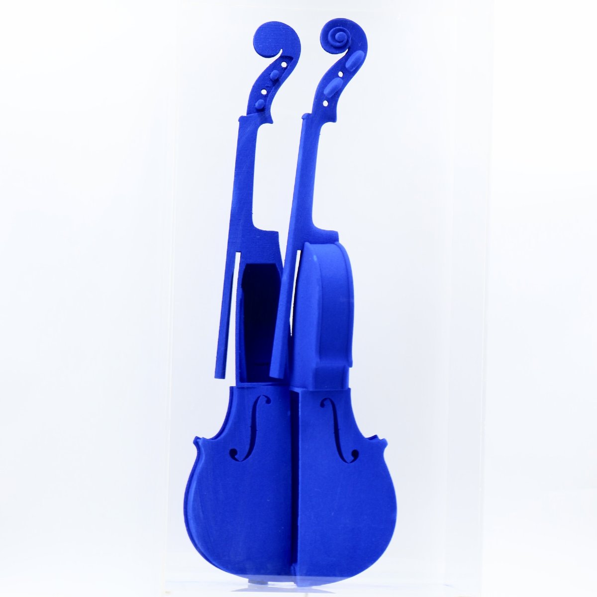 Arman – Homage To Yves Klein, 1993 – Ikb Violin Under Plexiglas – Hc 3/14-photo-2