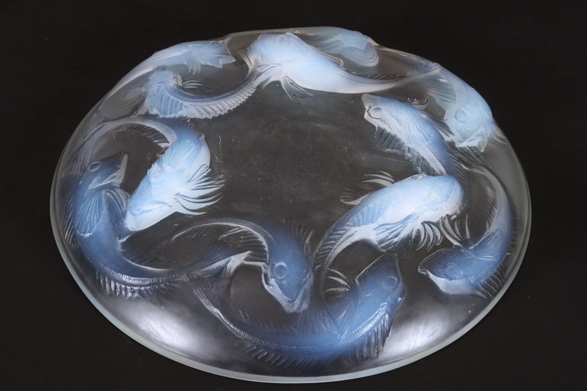 René Lalique – “martigues” Bowl No. 377 – Opalescent Glass – Design Created In 1920-photo-3