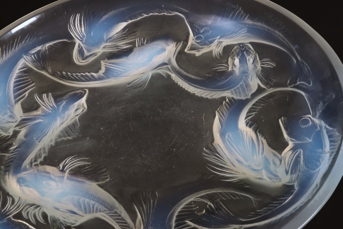 René Lalique – “martigues” Bowl No. 377 – Opalescent Glass – Design Created In 1920-photo-1