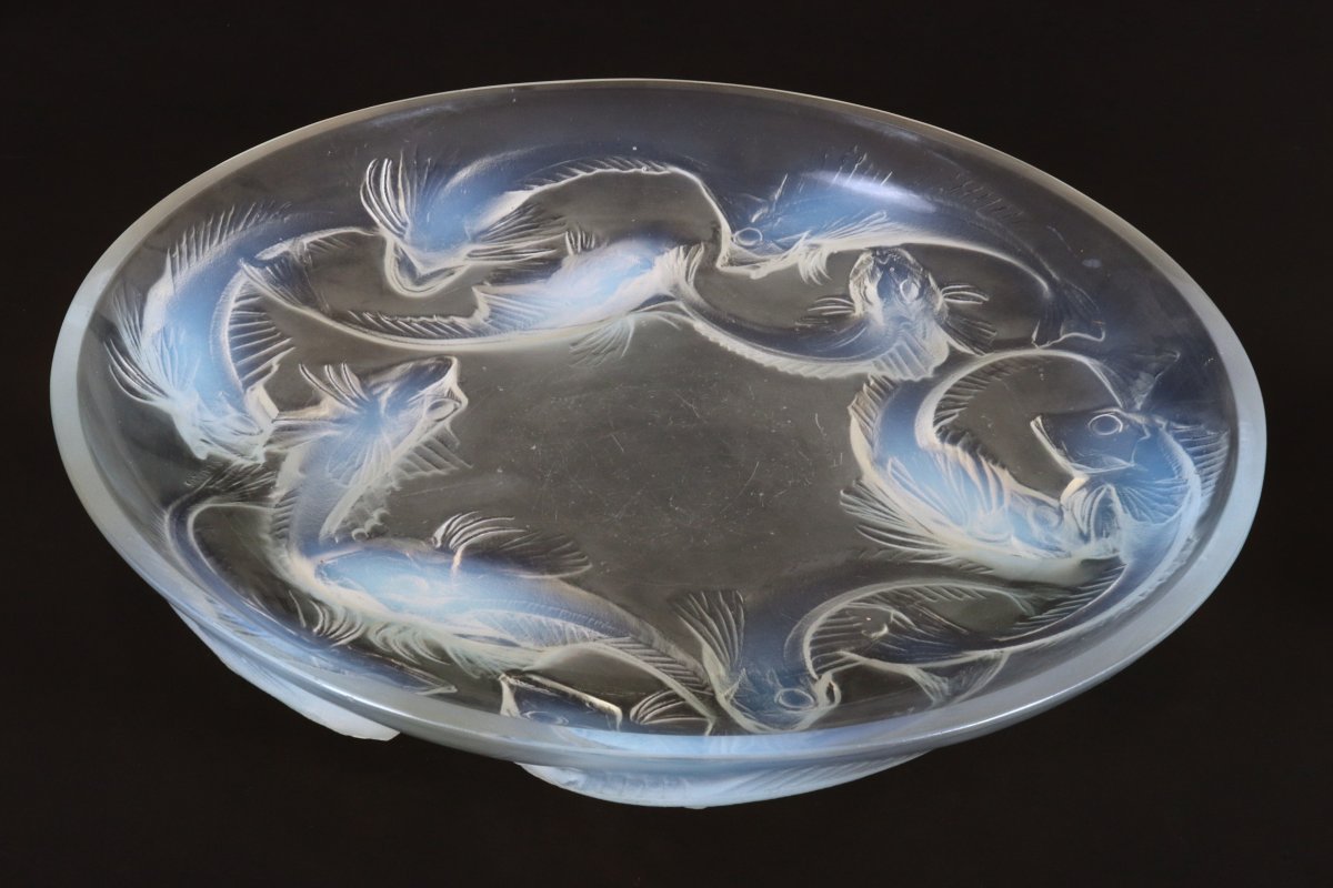 René Lalique – “martigues” Bowl No. 377 – Opalescent Glass – Design Created In 1920-photo-3