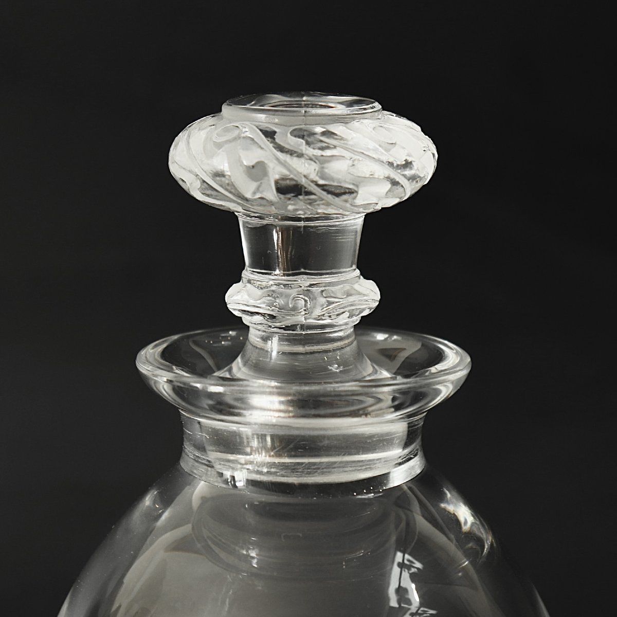 Lalique France - “saint-hubert” - Crystal Decanter And 5 Port/liqueur Glasses - Marc Lali-photo-4