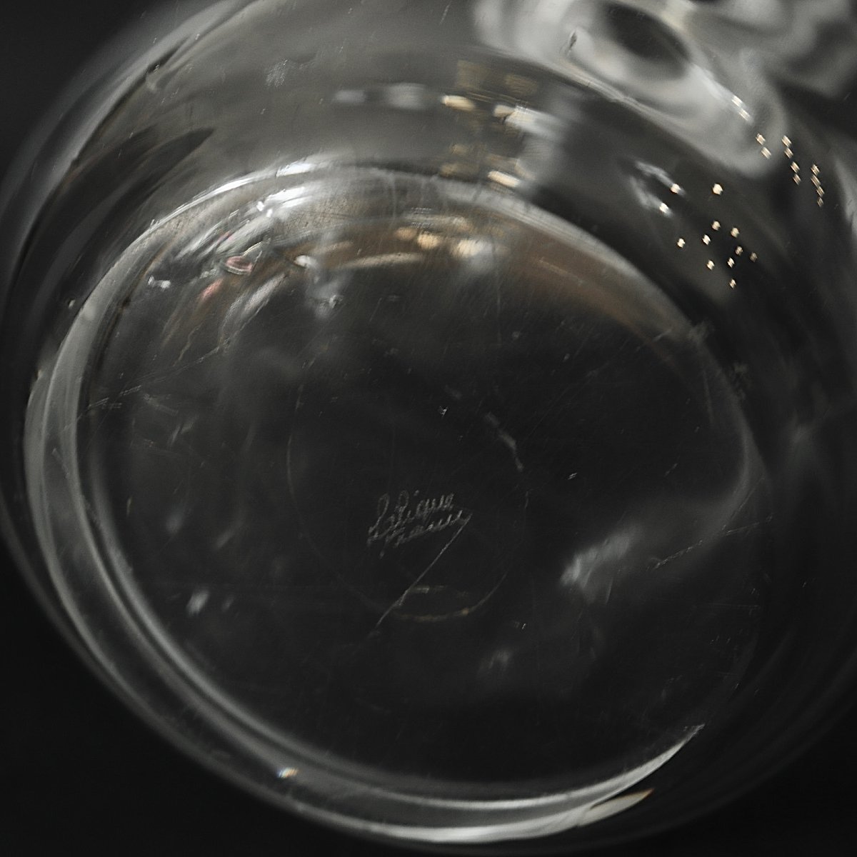 Lalique France - “saint-hubert” - Crystal Decanter And 5 Port/liqueur Glasses - Marc Lali-photo-1