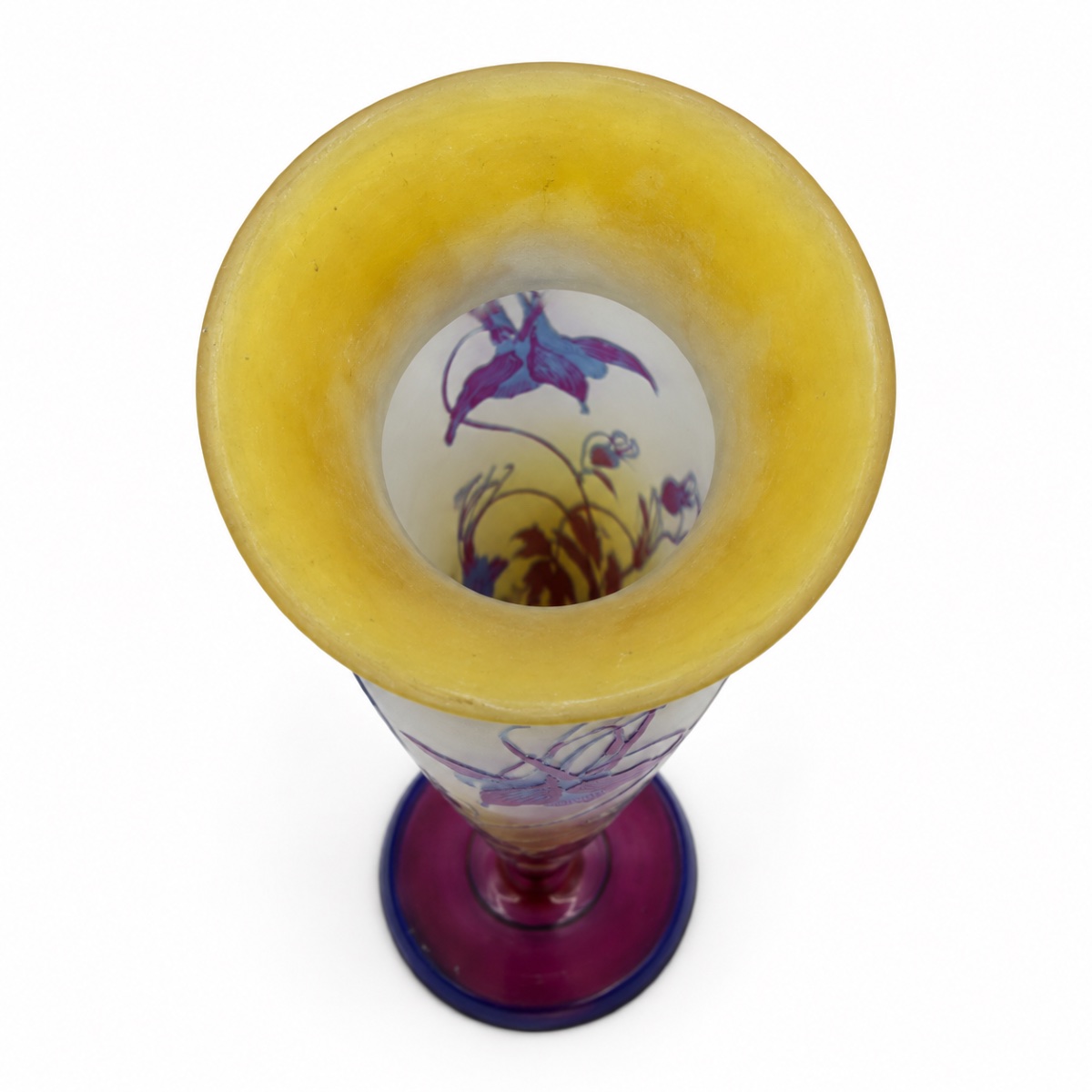 Galle Company (1904–1931) — Large Soliflore Vase With Blue Columbines-photo-5