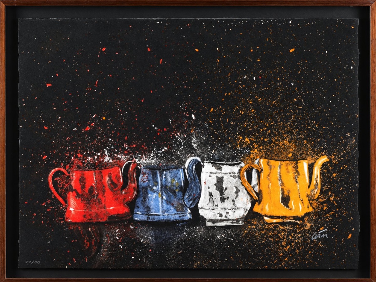 Hommage à Morandi – Rare estampe en couleurs de César Baldaccini, signée et numérotée 29/80-photo-2