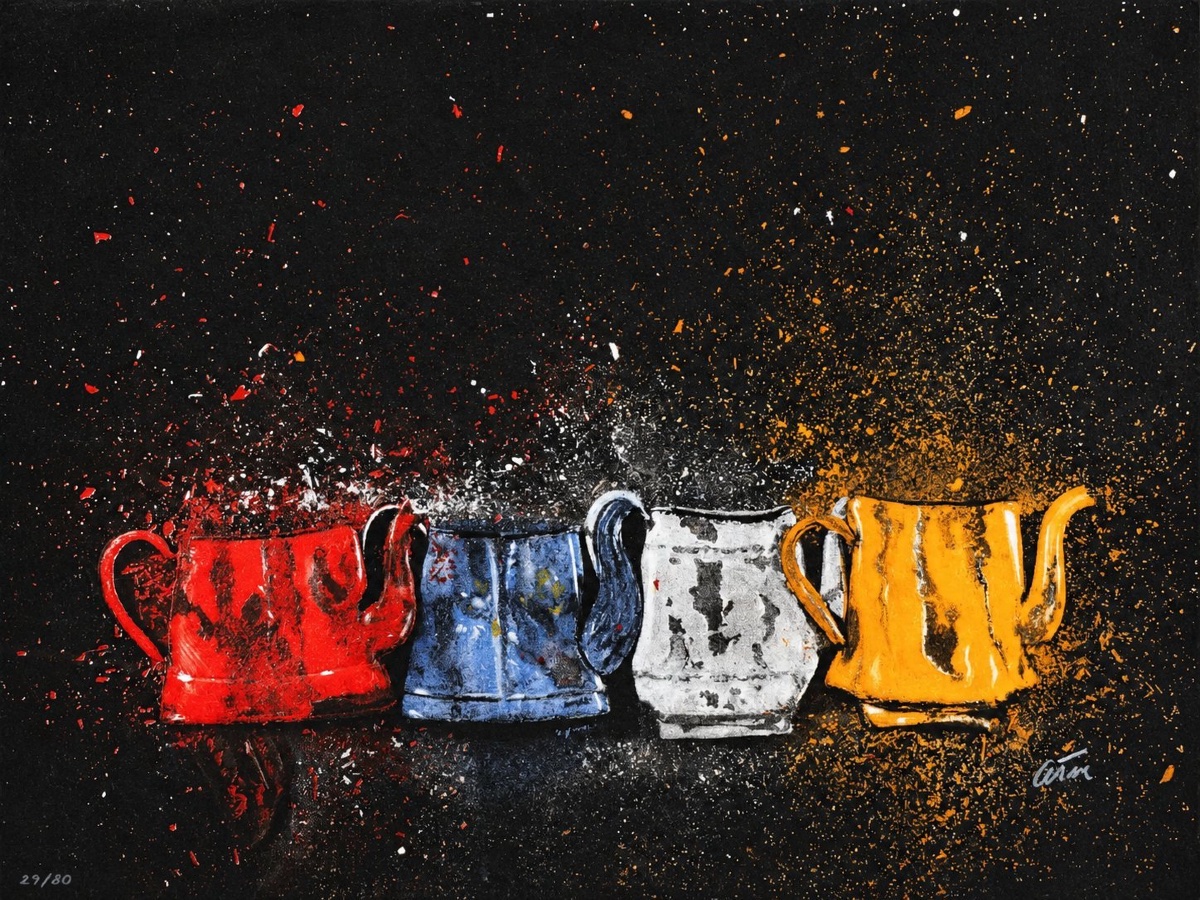 Hommage à Morandi – Rare estampe en couleurs de César Baldaccini, signée et numérotée 29/80-photo-3
