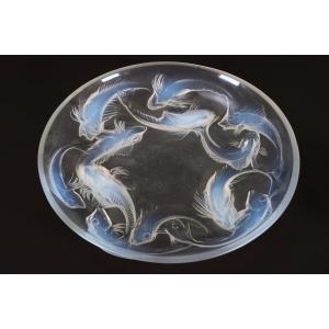 René Lalique – “martigues” Bowl No. 377 – Opalescent Glass – Design Created In 1920