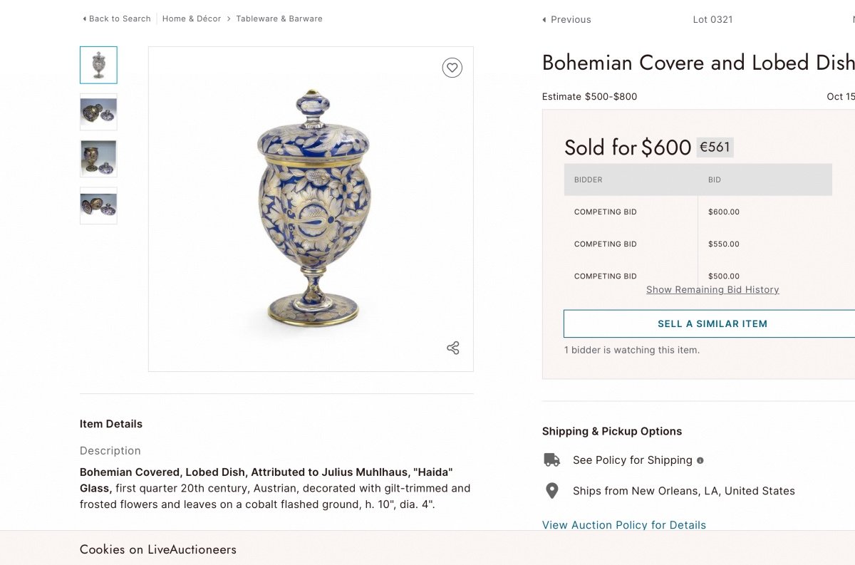 Beautiful Art Nouveau Vase By Julius Muhlhaus, Haida Glassworks, Era Daum Galle Bohème 1915-photo-8