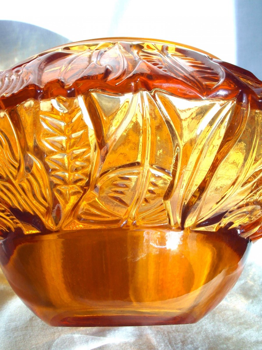 Beautiful Large Crystal Cup, "feathers" Decor By Vallerysthal-portieux, Era Daum Galle Lalique-photo-6