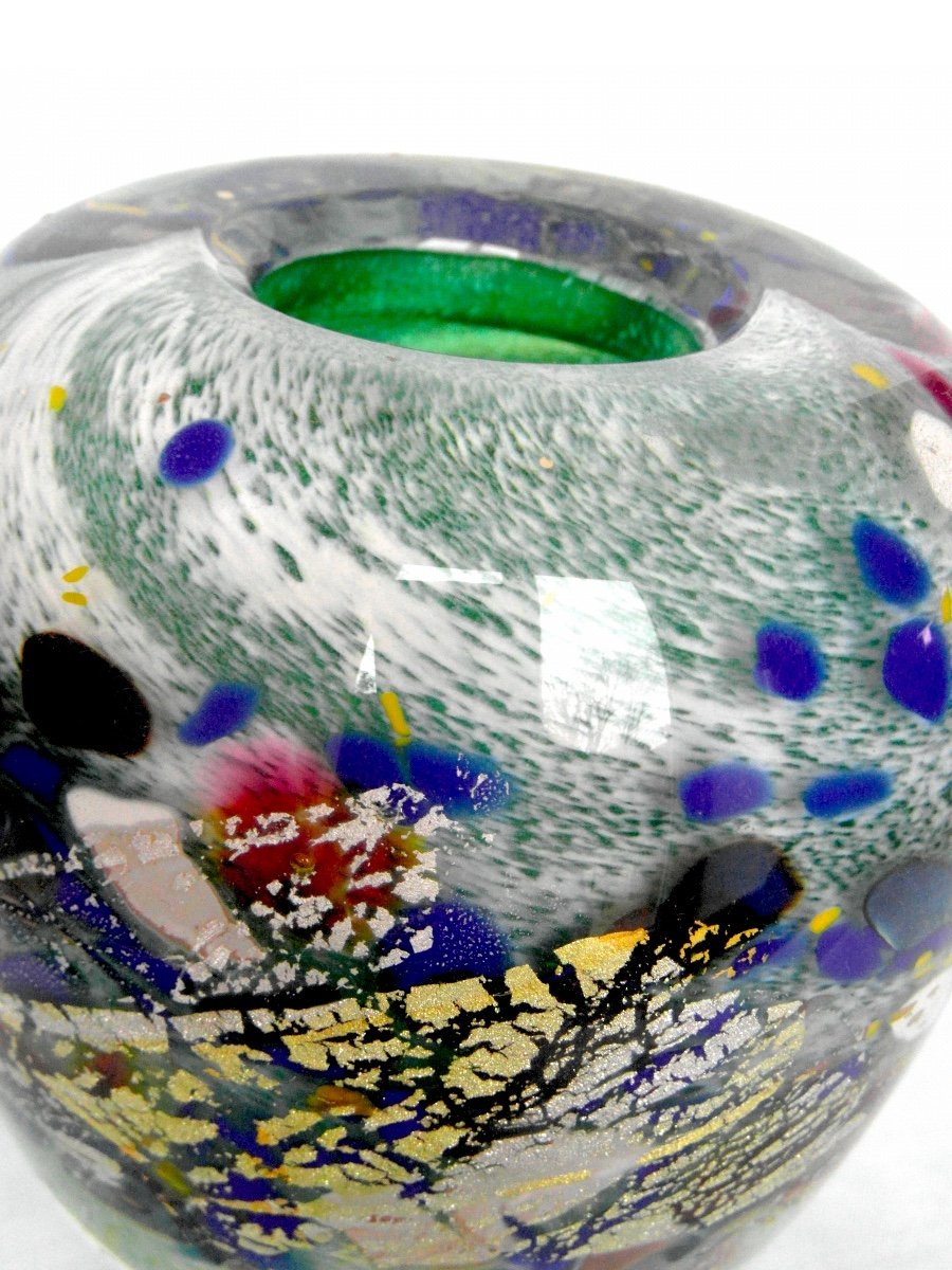  Vase à Décor Intercalaire Par O. Mallemouche, Era Daum Baccarat Novaro-photo-2