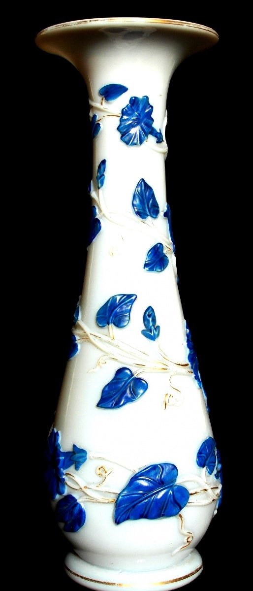 Pretty And Old Baccarat Vase With Ipomées, Napoleon 3, Era Daum Galle 1860-photo-4