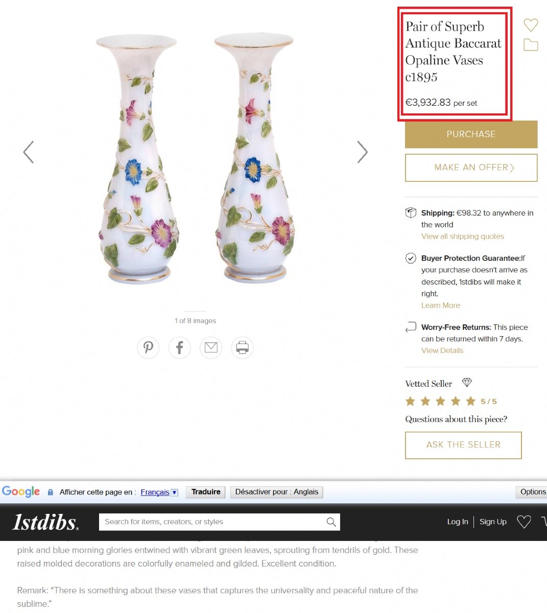 Pretty And Old Baccarat Vase With Ipomées, Napoleon 3, Era Daum Galle 1860-photo-7