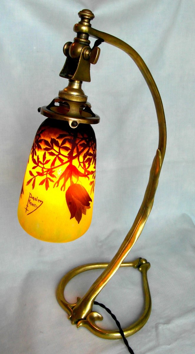 Beautiful 1900 Lamp "pulsatille Des Prés" By Daum, Era Galle Muller Art Nouveau-photo-2