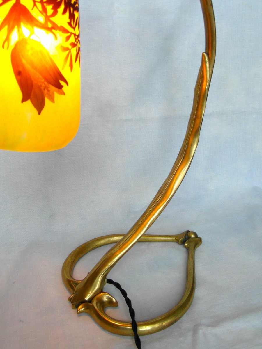 Beautiful 1900 Lamp "pulsatille Des Prés" By Daum, Era Galle Muller Art Nouveau-photo-3