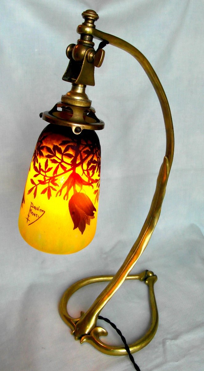Beautiful 1900 Lamp "pulsatille Des Prés" By Daum, Era Galle Muller Art Nouveau