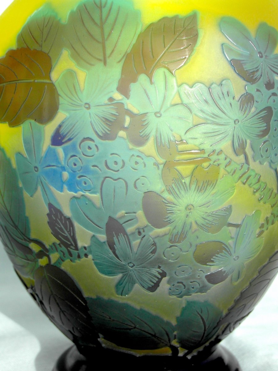 Pretty Galle Vase With Forget-me-nots, Perfect, Era Daum Art-nouveau 1900-photo-7