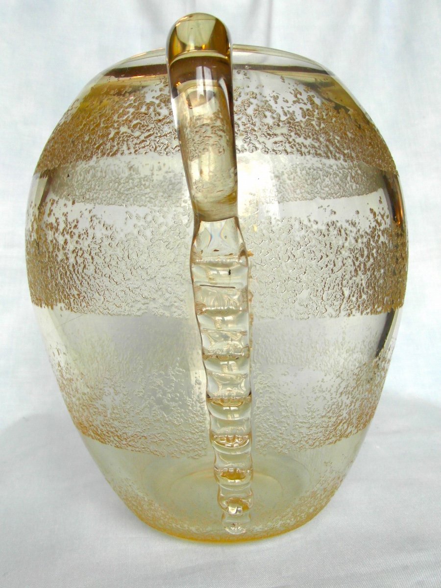 Pretty Daum Art-deco Vase With Hot-applied Handles, Era Galle 1920-photo-5