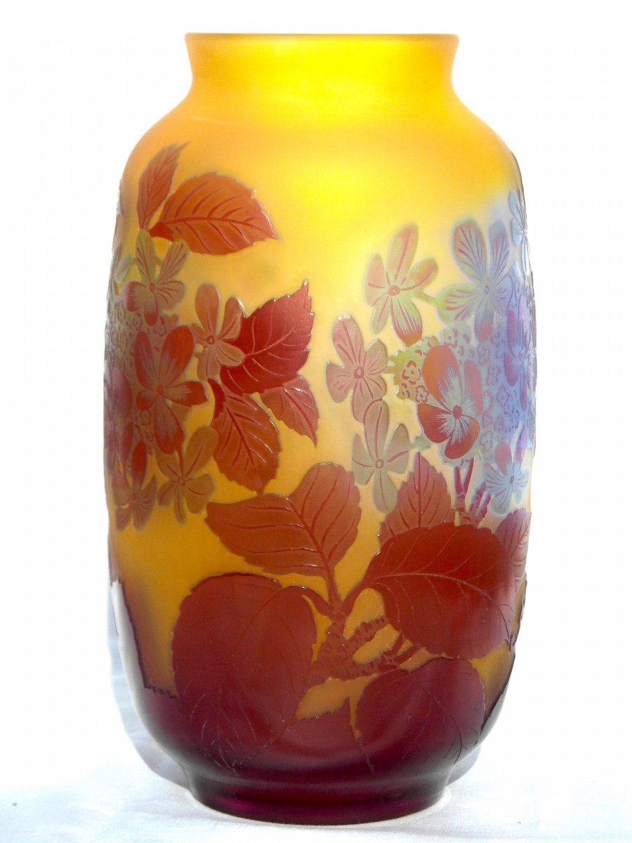 Beautiful Galle Vase With Myosotis, Perfect, 21 Cm, Era Daum 1900 Art Nouveau-photo-2
