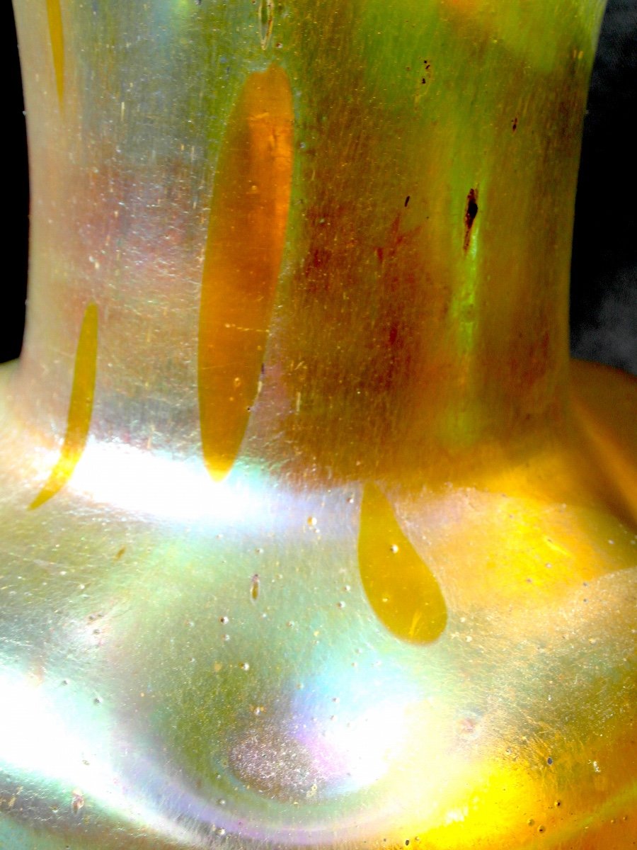 Pretty Loetz Vase, Referenced "astraea" Decor, Circa 1900, Era Daum Galle -photo-1