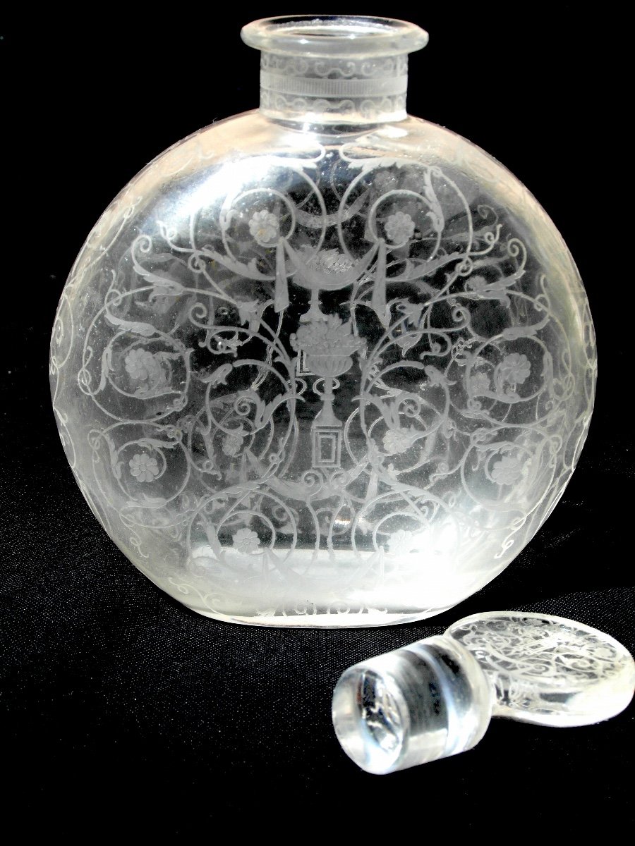 Pretty Baccarat Bottle Model "michel Ange", Perfect, Era Daum Lalique-photo-2