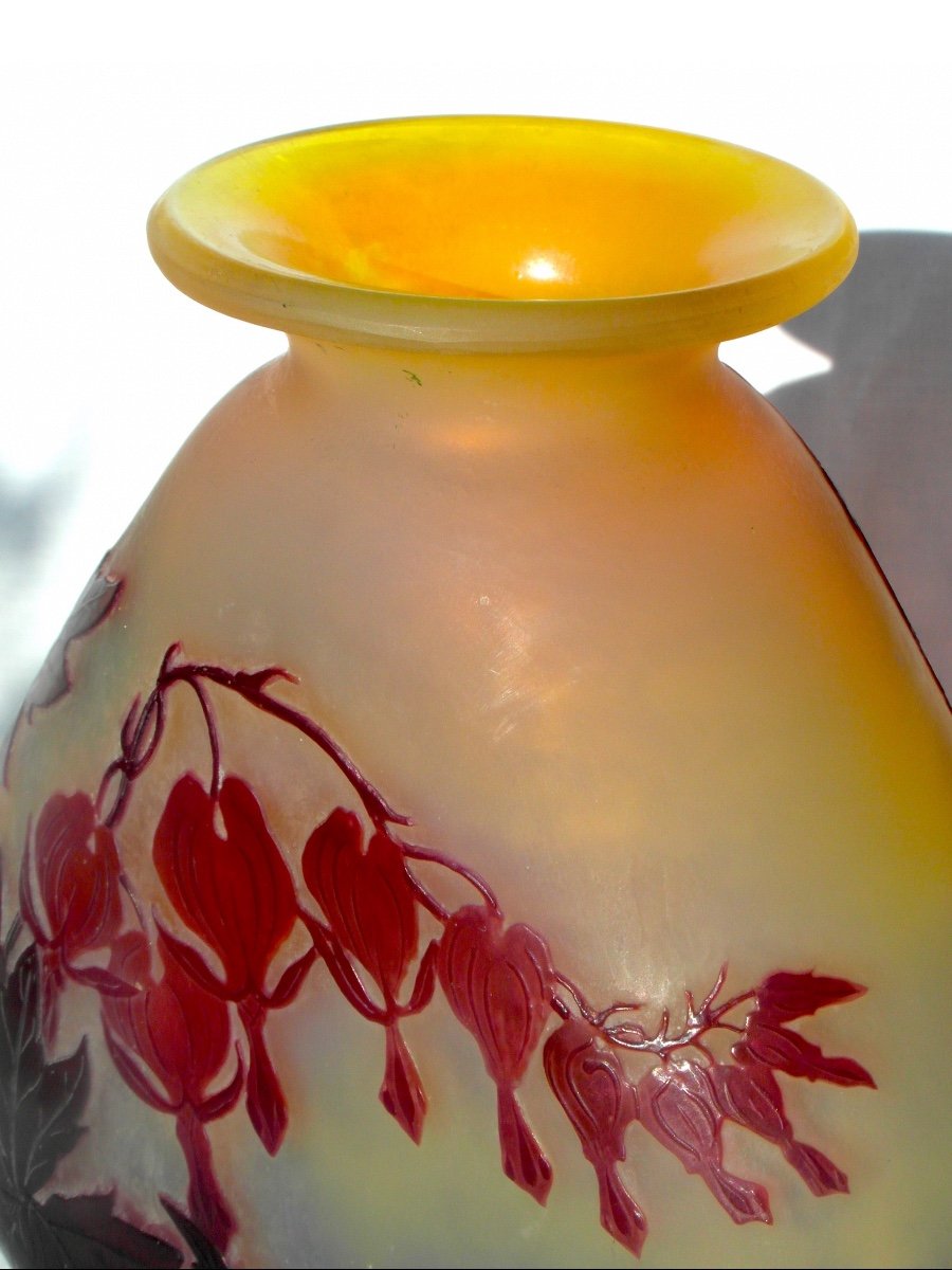 Superb 1900 Vase "hearts Of Mary" By Gallé, Perfect, Circa 1900, Daum Art-nouveau Era-photo-5