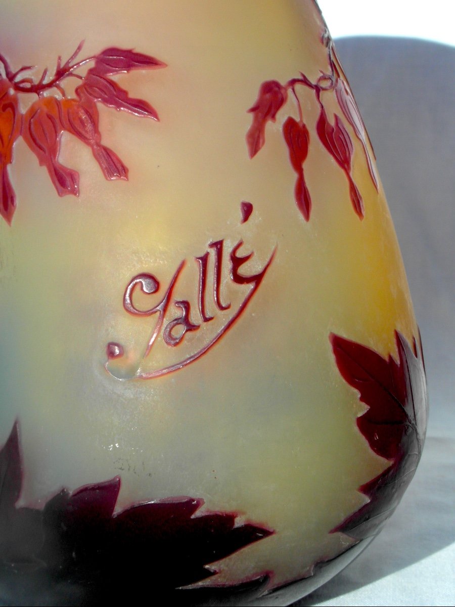 Superb 1900 Vase "hearts Of Mary" By Gallé, Perfect, Circa 1900, Daum Art-nouveau Era-photo-7