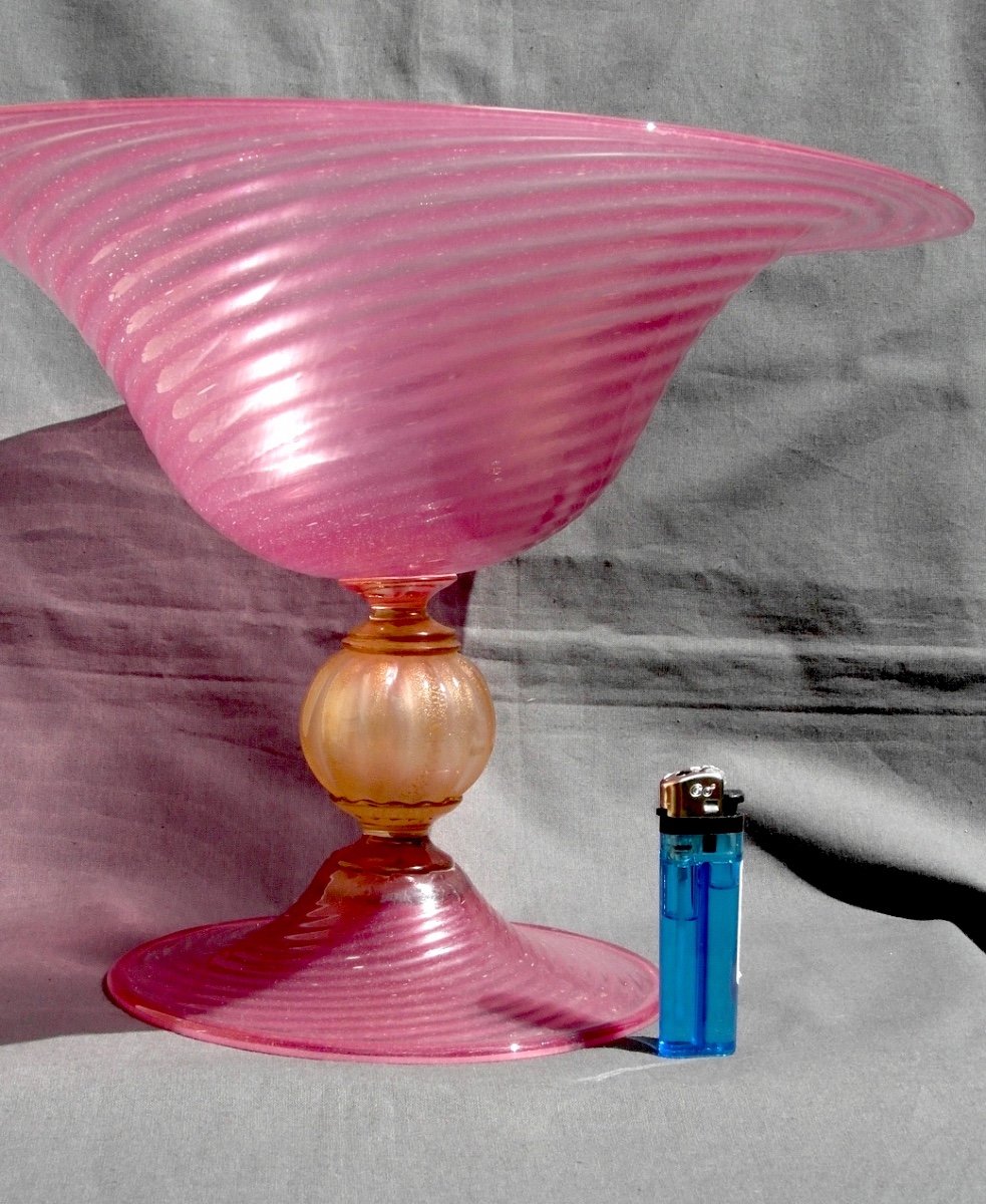 Grande Coupe En Verre De Murano, 1950, Atelier Seguso, Era Barovier Toso Daum-photo-3