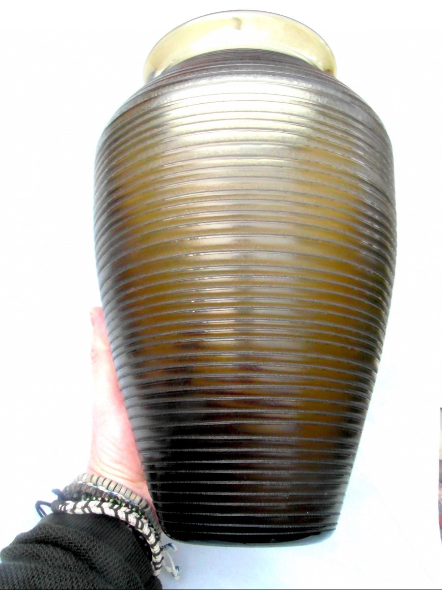 Beautiful Large Art Deco Acid Etched Vase By Daum, 34 Cm, Nearly 4 Kilos, Perfect, Circa 1920.-photo-4