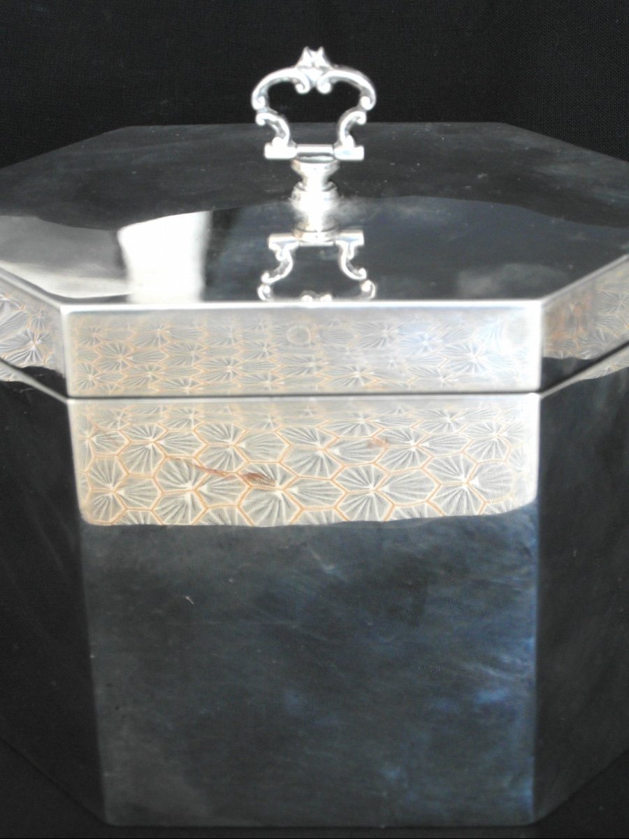 Grande Boite à Thé Art-déco En Argent Massif , Par W.horovitz, Era 1920 Jensen Puiforcat-photo-3