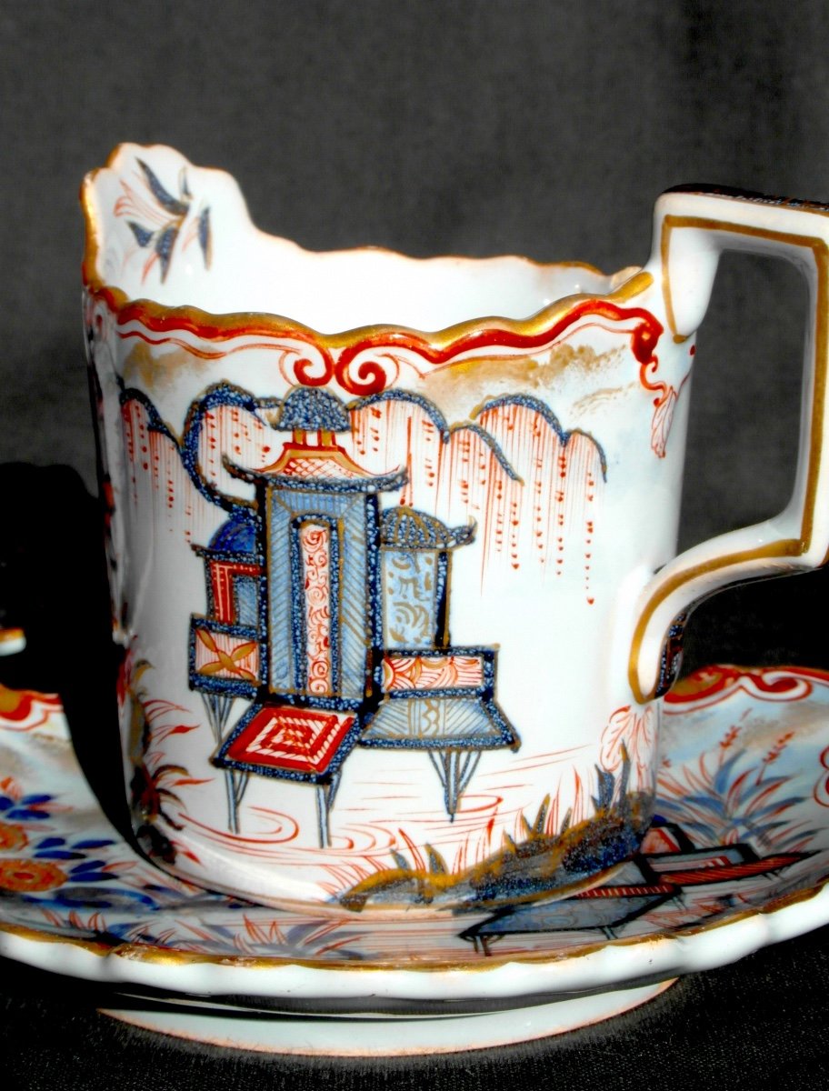 "you And Me" Coffee Service In St Clément By Galle, Imari Decor, Circa 1870, Daum Kg Era-photo-5