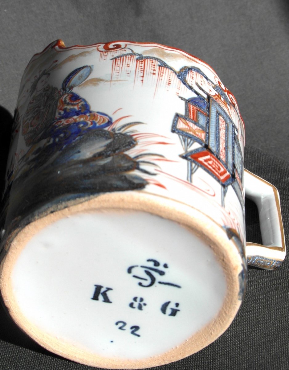 "you And Me" Coffee Service In St Clément By Galle, Imari Decor, Circa 1870, Daum Kg Era-photo-8