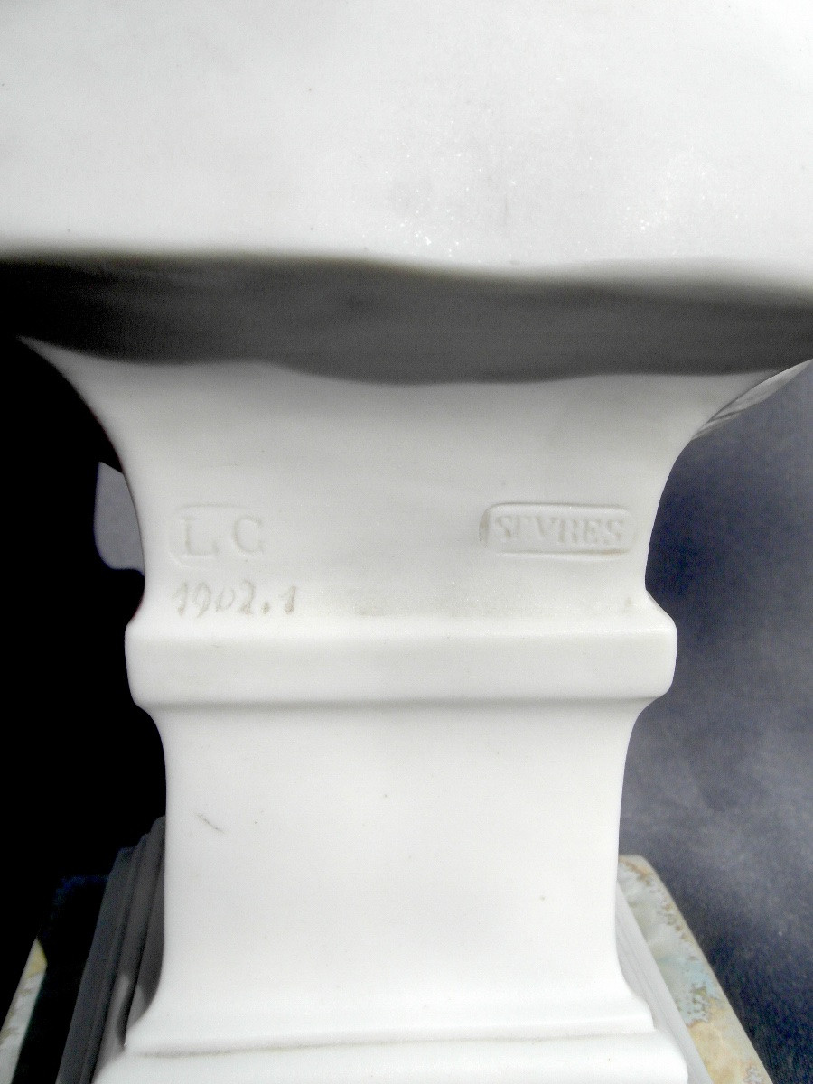 Bust Of A "young Peasant Woman" By Agathon Léonard, Biscuit Manufacture Nationale De Sèvres, Dated 1902-photo-7