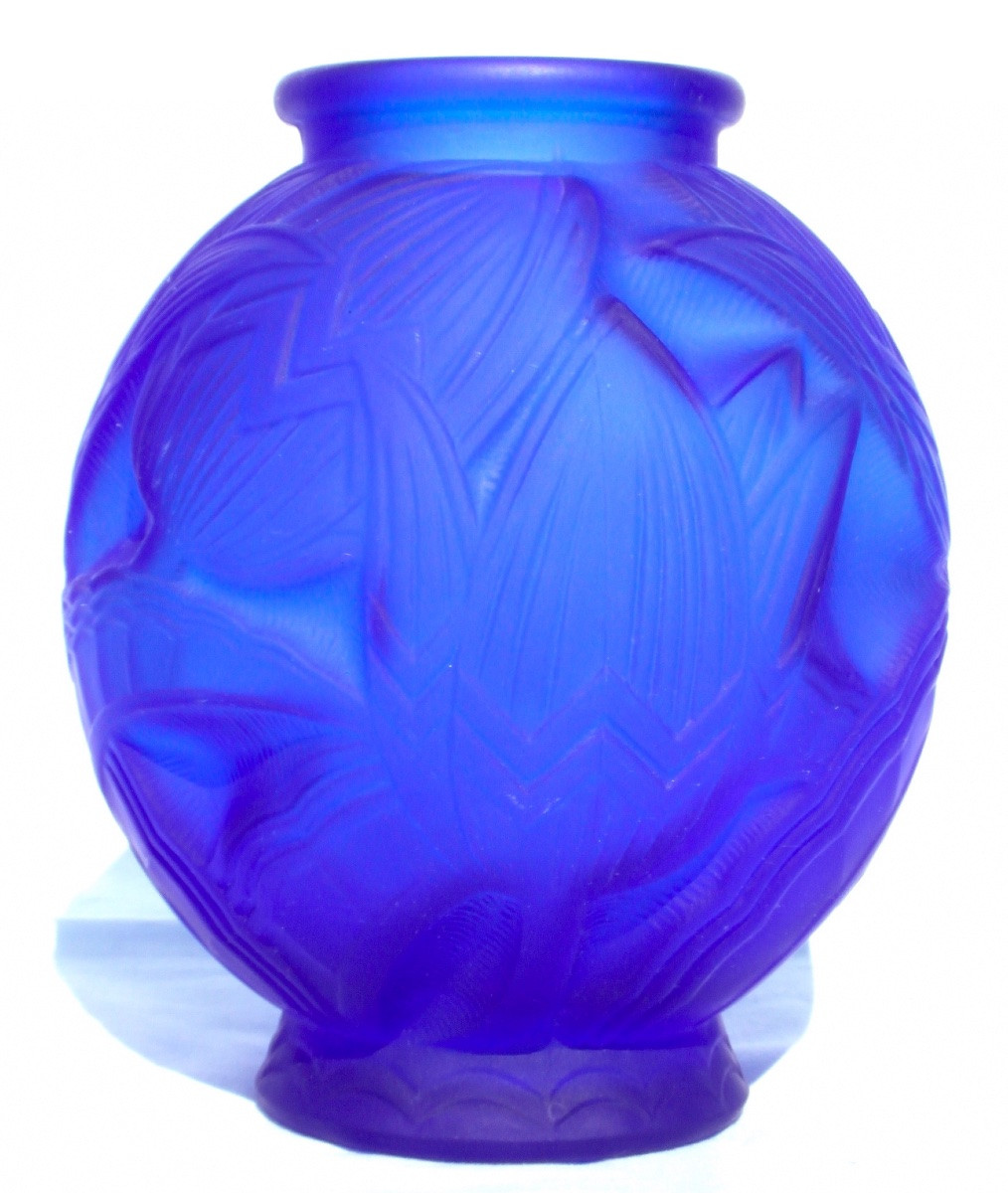 Art Deco Vase "water Lilies" By P d'Avens, Circa 1925, Daum Galle Era -photo-2
