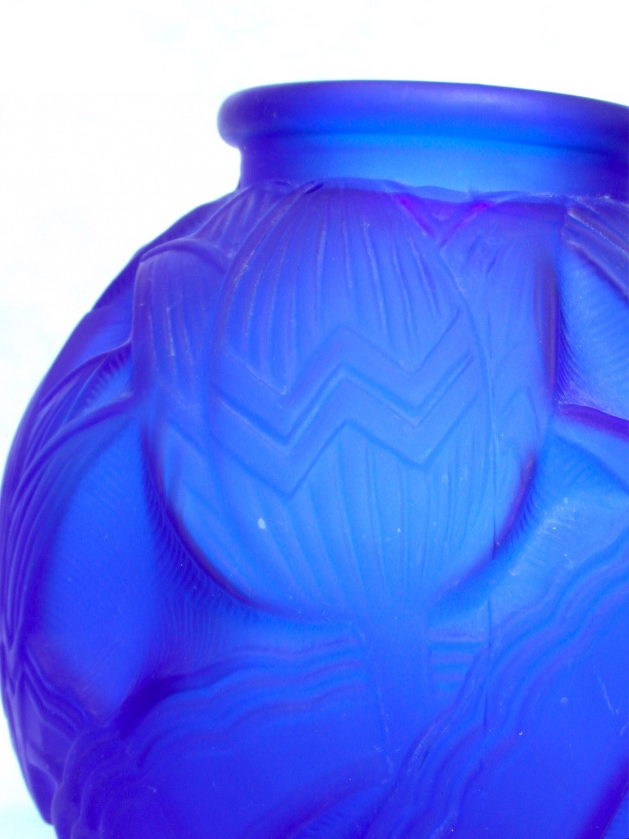 Art Deco Vase "water Lilies" By P d'Avens, Circa 1925, Daum Galle Era -photo-2
