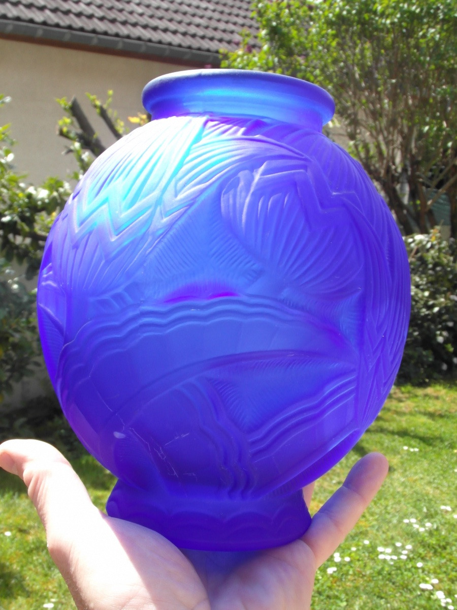 Art Deco Vase "water Lilies" By P d'Avens, Circa 1925, Daum Galle Era -photo-6