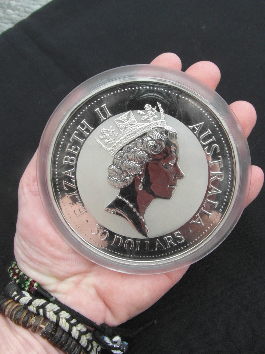 Pièce de collection de 1 kilo en argent massif, KOOKABURRA de 1992, parfaite, sous capsule-photo-2