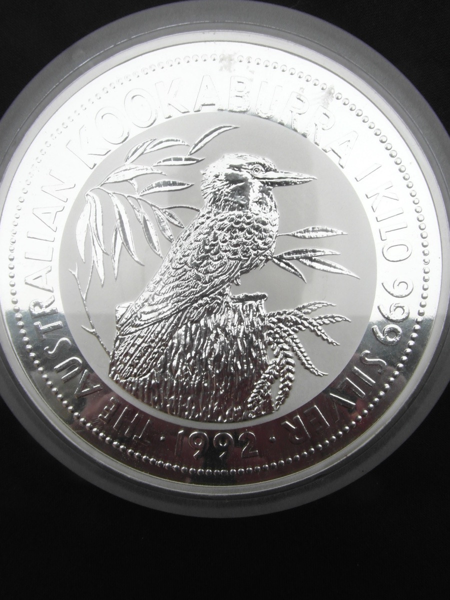 Pièce de collection de 1 kilo en argent massif, KOOKABURRA de 1992, parfaite, sous capsule-photo-3