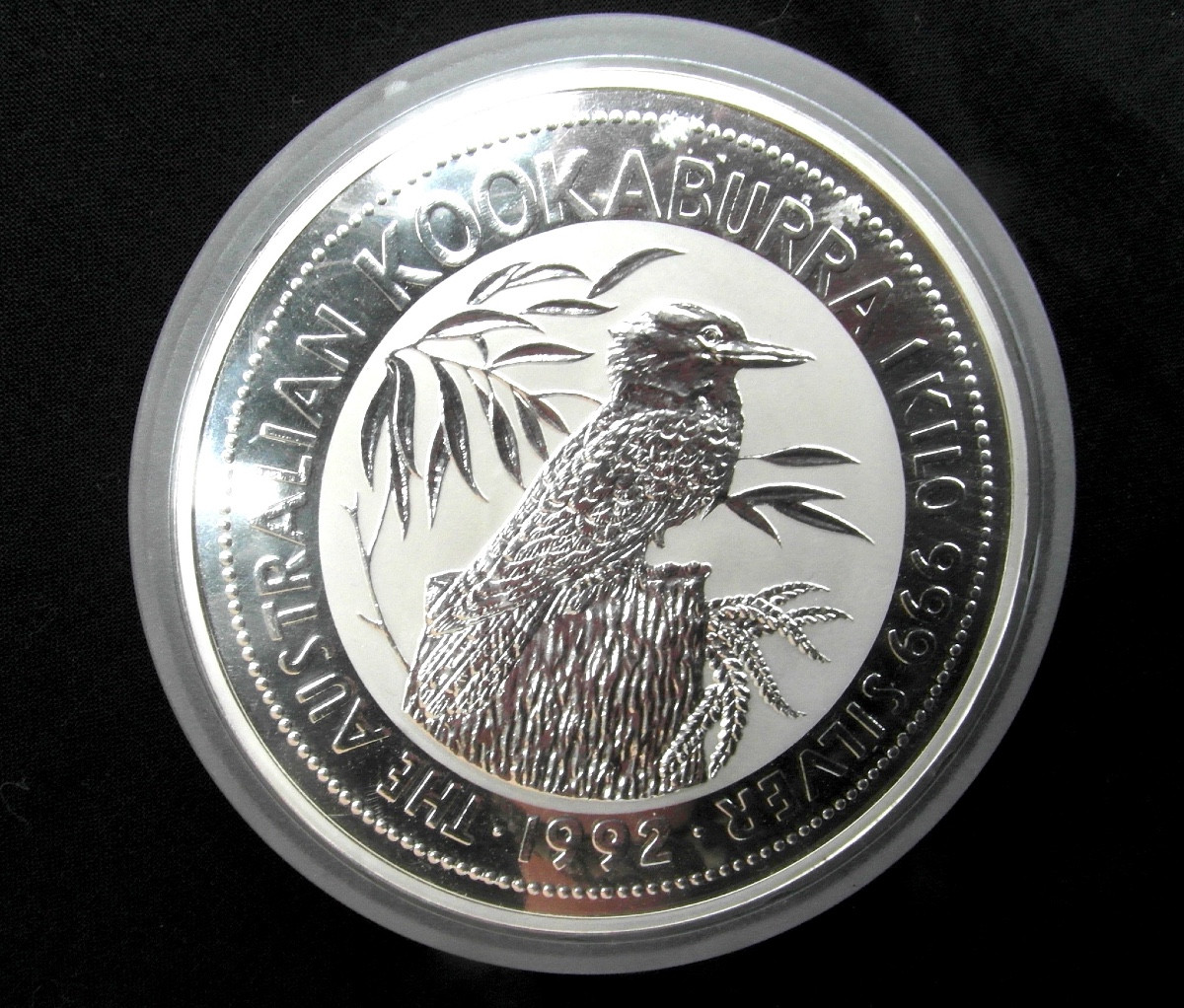 Pièce de collection de 1 kilo en argent massif, KOOKABURRA de 1992, parfaite, sous capsule