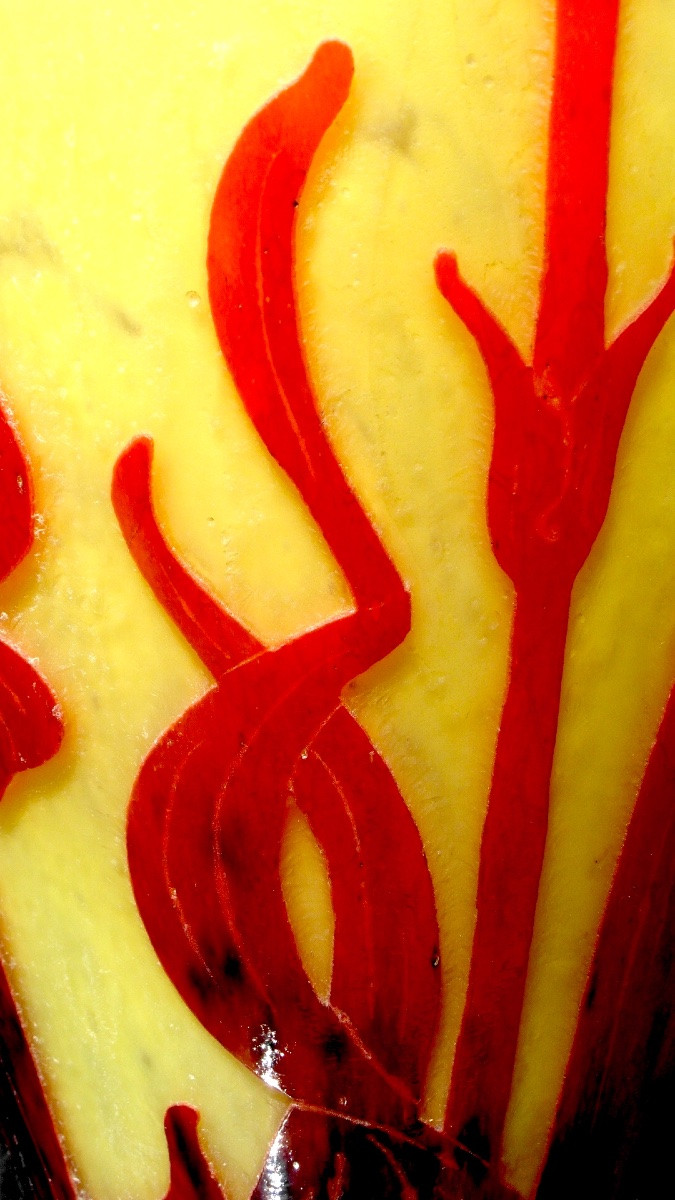 Large Schneider Vase "french Glass", 53 Cm, Amourettes, Daum Galle Era 1920-photo-3