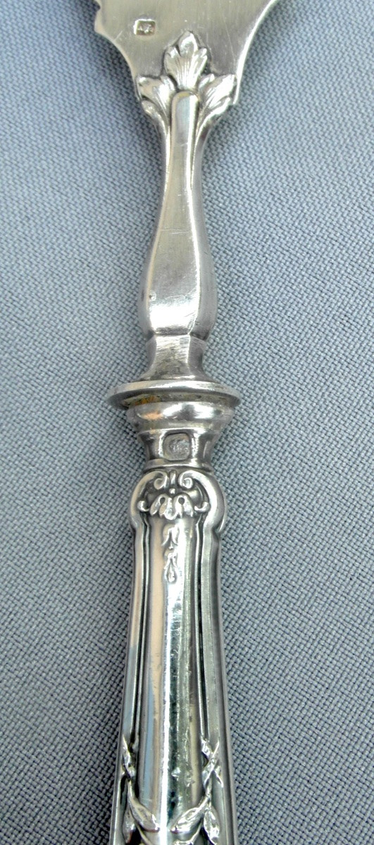  Fin Service a mignardise complet en argent massif, manche et cuillères, vers 1900-photo-4