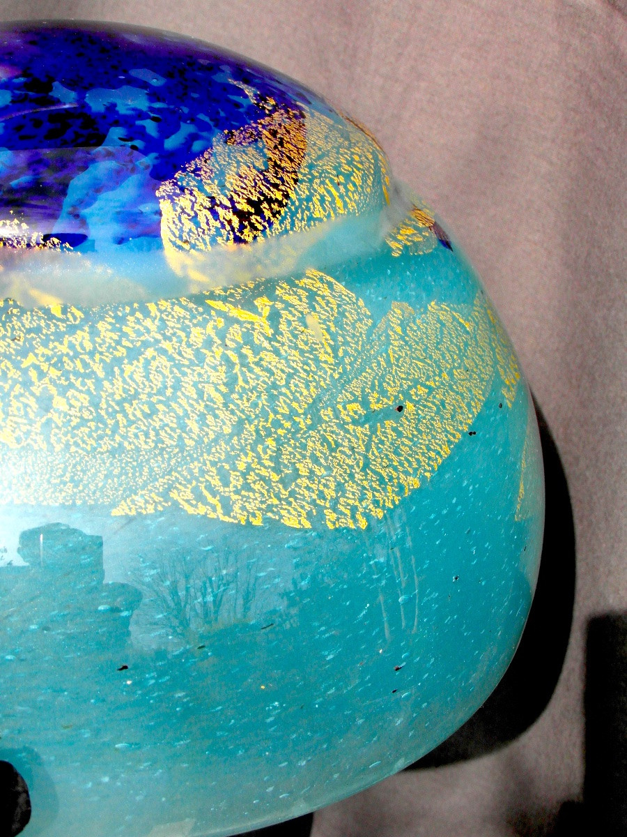  Rare Lampe Champignon Art-déco Daum En Verre De Jade, Parfaite, 47cm, Era Galle 1920-photo-4