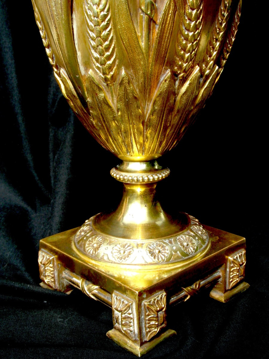 Monumental vase art-nouveau en bronze A. ERDMANN, 45 cm, 6,6 kilos , era siot 1900-photo-6