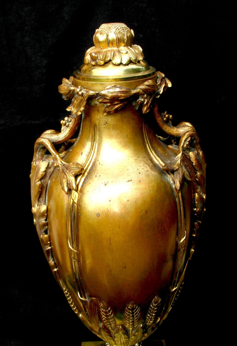 Monumental vase art-nouveau en bronze A. ERDMANN, 45 cm, 6,6 kilos , era siot 1900